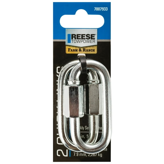 Reese Towpower 7008000 Towing Safety Chain Quick Links, 0.25 Inch (2-pack)