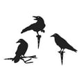 thumbnail image 3 of Dualoai 3 Pieces Metal Yard Art Garden Decoration Metal Birds Crafts Rustic Statue Black, 3 of 9