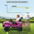 thumbnail image 5 of Farmdex 24V 9AH 2 Seat Ride on Toys Car for Big Kids, 2WD/4WD Swatchable Electric Battery Powered Toys Car with 4x100W Powerful Motor, Remote Control, Bluetooth Music, LED Lights, Pink, 5 of 8