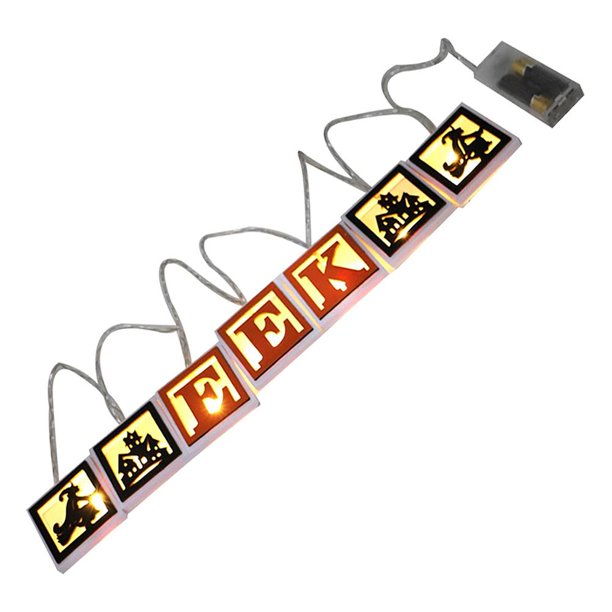 Halloween Letra Led De Madera Adorno De Luz Cadena De Luz Colgante Para Decoración De Halloween Inevent HA040044-03