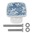 thumbnail image 1 of 4 Pieces Set Drawer Pulls Handle Square Wardrobe Cabinet Knobs with Stainless Steel Screws Furniture Kitchen Decor, 1 of 5