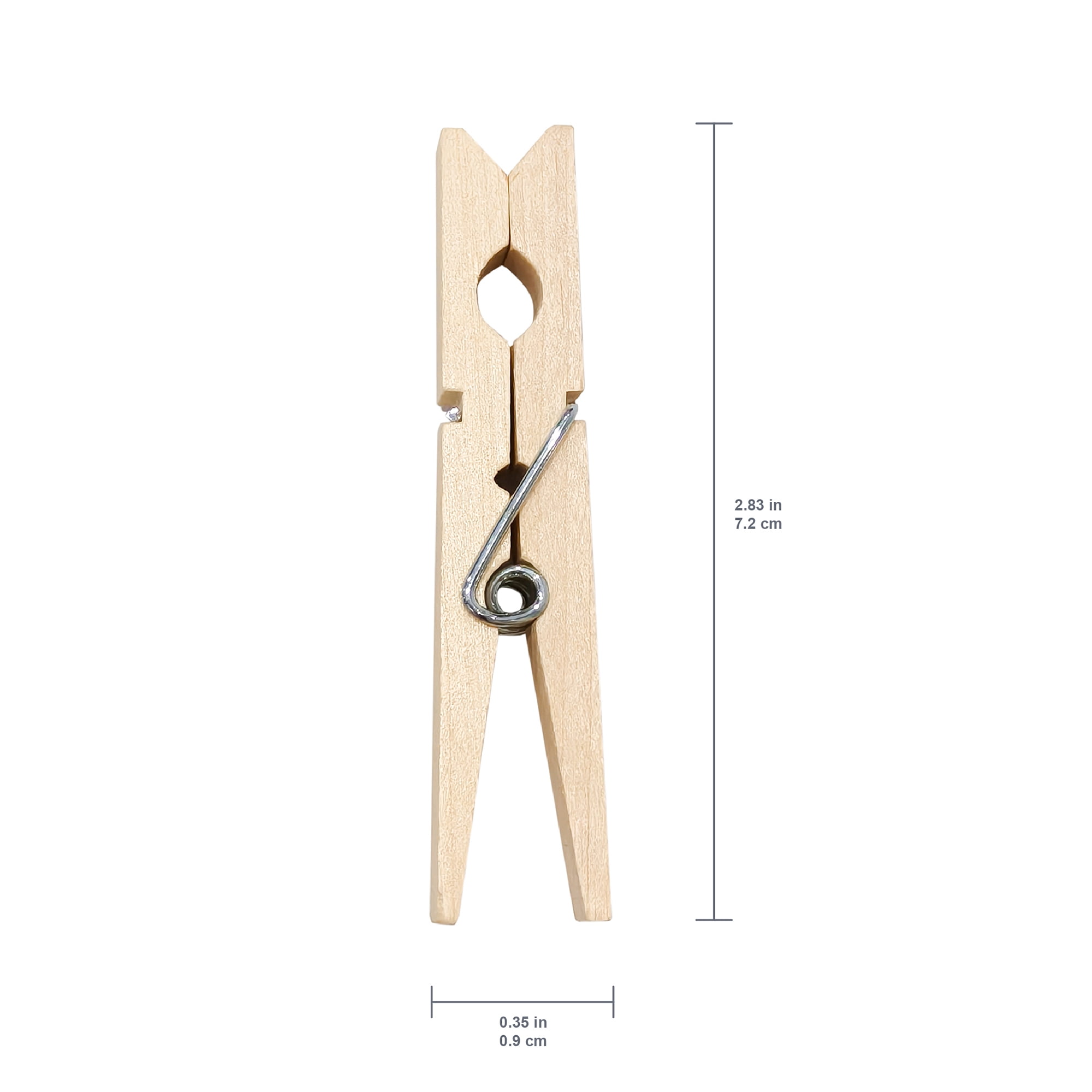 Mainstays Wooden Moisture‑Resistant Clothespins, Natural Wood, 100‑Count