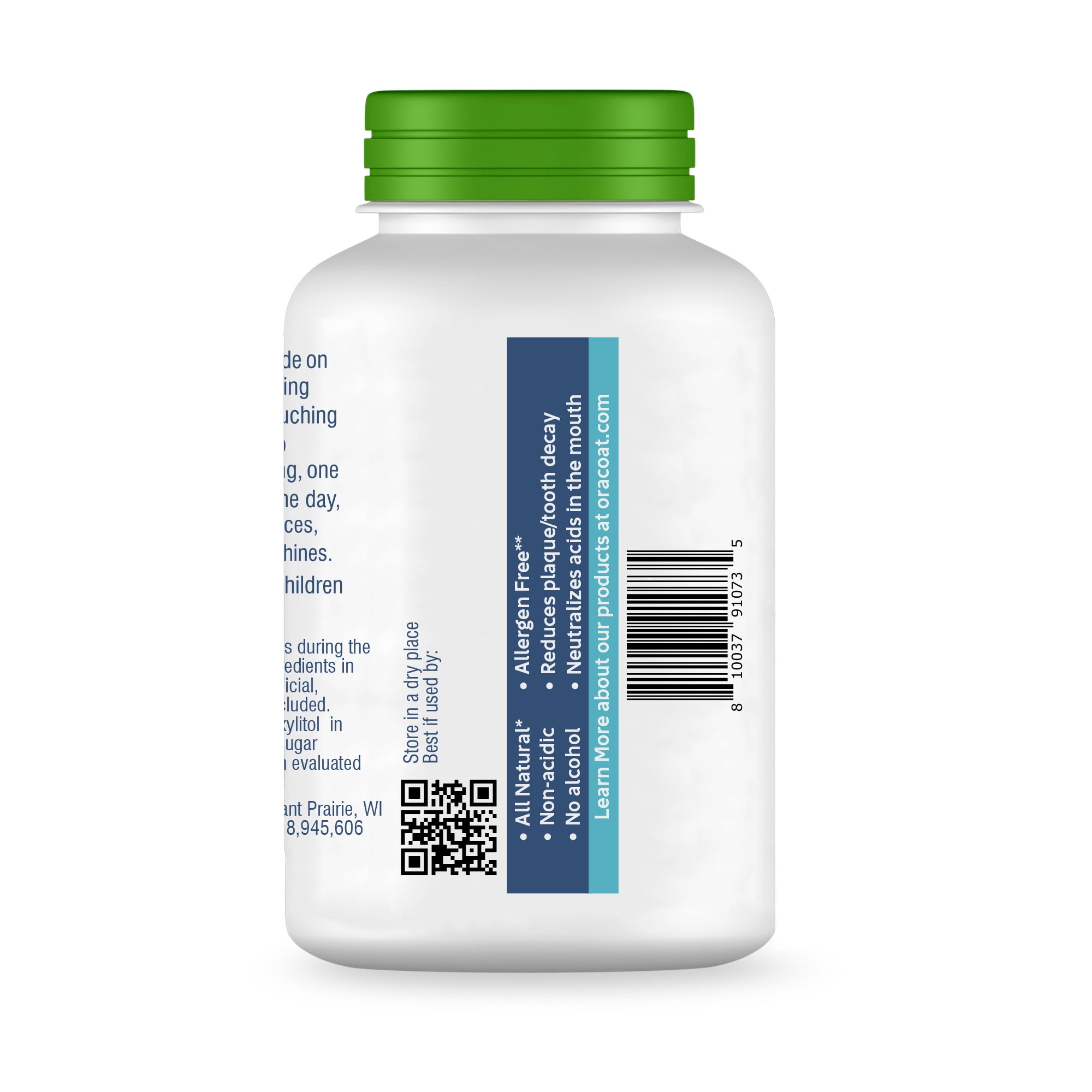 OraCoat XyliMelts for Dry Mouth, Mild Mint, 80 ct Bottle