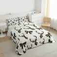 thumbnail image 3 of jejeloiu Cartoon Camo Bow Queen Comforter Set,Jungle Wildlife Bedding Sets,Retro Camouflage Pattern Bedding Comforter Set For Teens,Breathable Home Decor Reversible,3pcs, 3 of 8