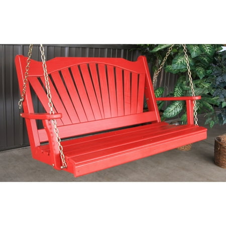 - A & L Furniture Yellow Pine Fanback Porch Swing