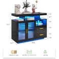 thumbnail image 2 of 40" LED Buffet Cabinet with Wireless Charging Station,Auto Sensor Coffee Bar Cabinet with 2 Doors and 2 Drawers,Modern Kitchen Buffet Sideboard for Living Room(Black), 2 of 14