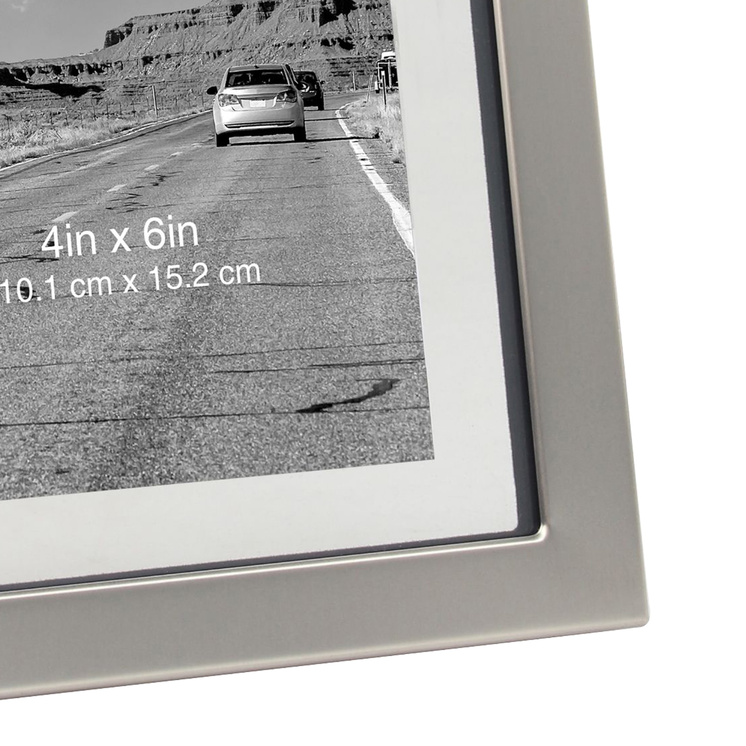 Better Homes & Gardens 4" x 6" Rectangle Metal Tabletop Floating Picture Frame, Silver
