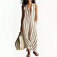 thumbnail image 5 of XuJwPNcy Summer Dresses for Women Breathable V Neck Maxi Dresses Sleeveless Striped Dress Thin Breathable Vacation Clothes, 5 of 7