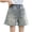 M15-Blue, variant on Wdgfv Girls Summer Denim Skorts High Waist Casual Shorts For Kids Rainbow Buttons Stretch Comfortable Playwear Active Outfit Blue 6-7 Years
