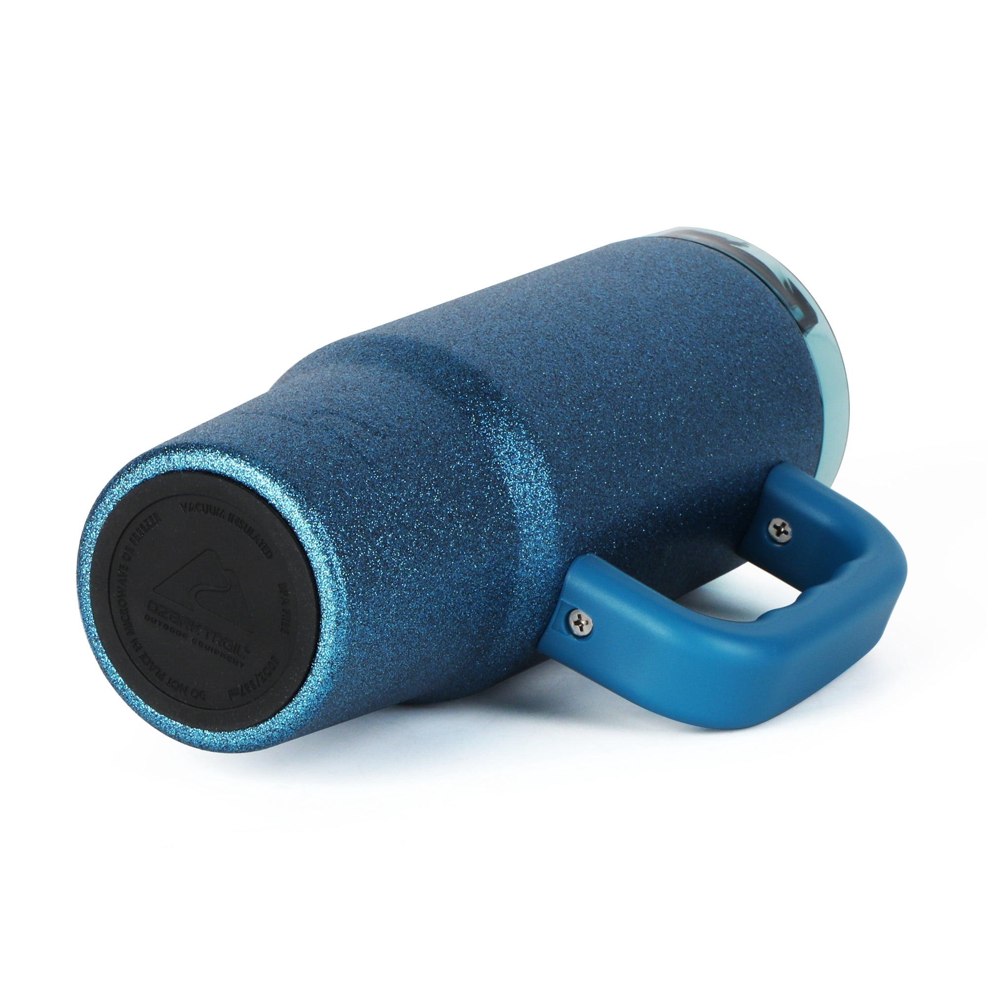 Ozark Trail 30 oz Limited Edition Stainless Steel Insulated Tumbler with Handle, Blue Glitter