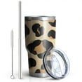 thumbnail image 2 of 30oz Leopard Print Pattern Tumblers Stainless Steel Tumbler with Lid and Straw,Vacuum Insulated Double Wall Travel Tumbler Cups Mug with Cleaning Brush for Coffee,Tea, 2 of 7