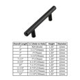 thumbnail image 3 of Modket M1607 Modern Euro Round Cabinet Handle 304 Stainless Steel — 14" Overall Length, 11-3/8" (288mm) Hole Centers, Matte Black— 5-Packs, 3 of 7