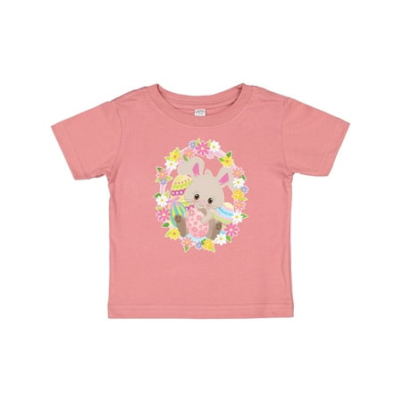 

Inktastic Easter Bunny with Flowers and Easter Eggs Gift Baby Boy or Baby Girl T-Shirt