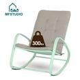thumbnail image 5 of Outdoor 1 PC Rocking Chair Metal Rocking Chair with Cushion for Outdoor Indoor Balcony, Green, 5 of 6
