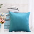 thumbnail image 4 of Unique Bargains Luxury Euro Velvet Square Decorative Throw Pillow Cover, 18" x 18" Teal Blue, 4 of 8