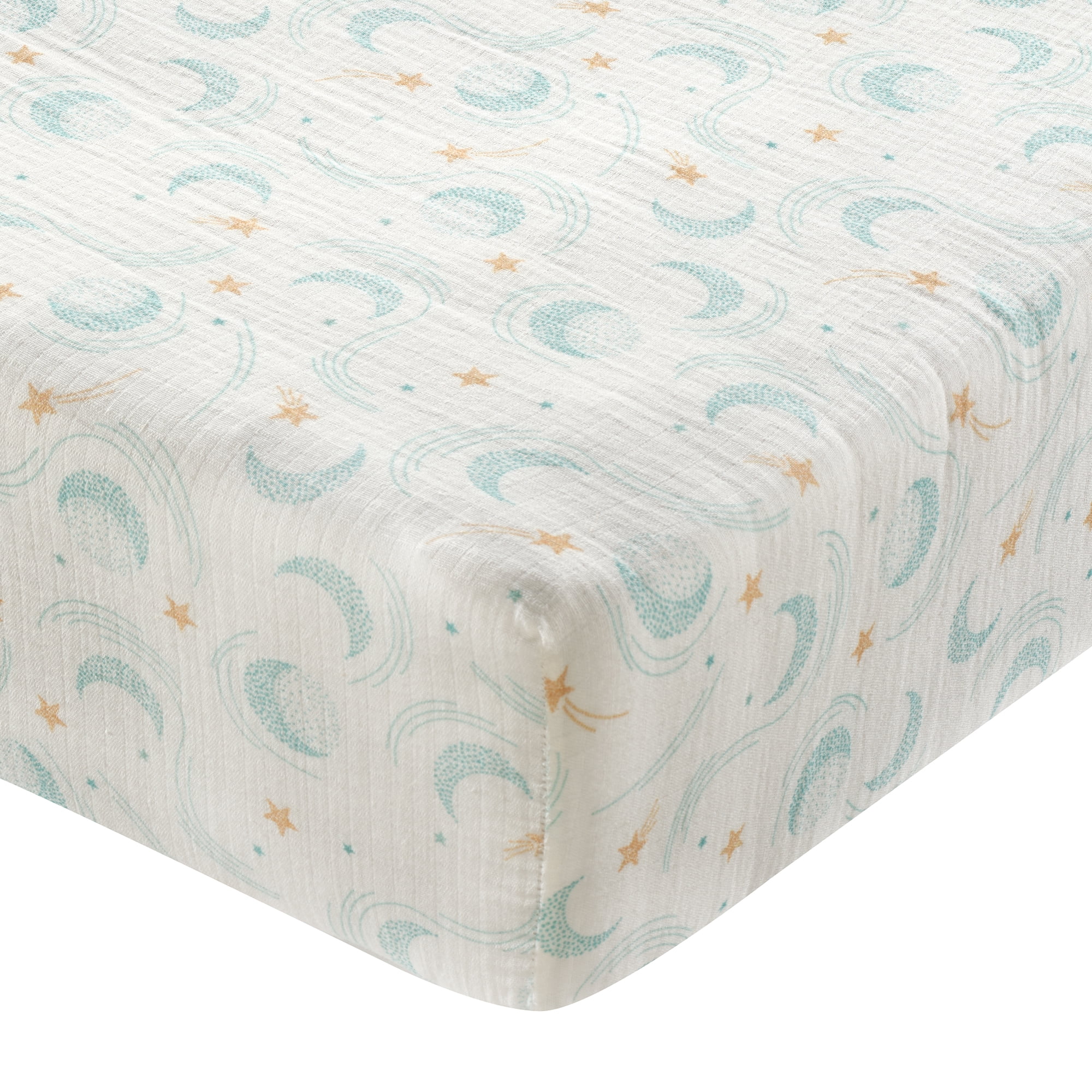 Lambs & Ivy Signature 100% Organic Cotton Muslin Celestial Fitted Crib Sheet