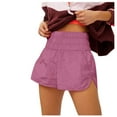 thumbnail image 5 of Bmisegm Athletic Shorts for Women Solid Color Quick Dry Workout Elastic Athletic Yoga High Waist Womens Shorts Pink M, 5 of 6