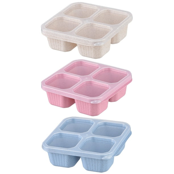 Plato de frutas secas para el hogar, caja para servir aperitivos de rejilla múltiple, bandeja versátil para Catering de alimentos con tapa transparente, 3 uds.