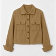 thumbnail image 5 of Corduroy Jackets for Women Trendy Long Sleeve Cropped Jacket Fall, 5 of 6