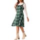 thumbnail image 4 of VESTIDO CON TIRANTES CHIC INSPIRE para Mujer, Cuello Cuadrado, Vestido Midi A-Line, XL Verde Oscuro, 4 of 6