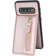 thumbnail image 6 of Samsung Galaxy S10 Case with Card Holder for Women, Samsung Galaxy S10 Phone Case Wallet with Credit Card with Ring Kickstand Zipper Shockproof Slim Stand Case - Rose Gold, 6 of 14