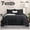 Black, variant on 7pcs Comforter Set Queen Size Orange - Bed In A Bag Set, Bedding Sets With Box Stitches All Season Quilted Comforter