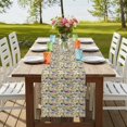 thumbnail image 4 of Table Runners 108 Inches Long Dress Scarves, Vintage Flowers Farmhouse Coffee/Dining/Kitchen Table Runner for Living Room, Spring Yellow Floral Country Leaves Blue Birds 13x108 Inch, 4 of 9