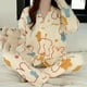 thumbnail image 5 of Pijama tipo kimono para niñas de primavera y otoño, pantalones de manga larga, cárdigan para niñas, ropa de casa, pijamas de algodón con dibujos animados bonitos, 5 of 5