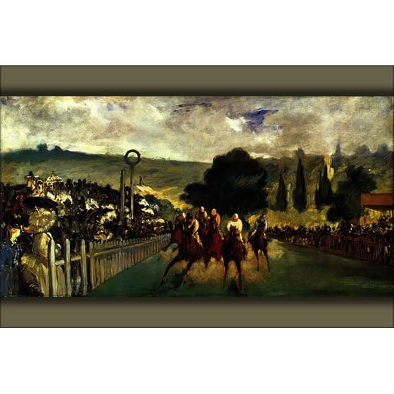 24"x36" Gallery Poster, horse Races at Longchamp by edouard manet 1864