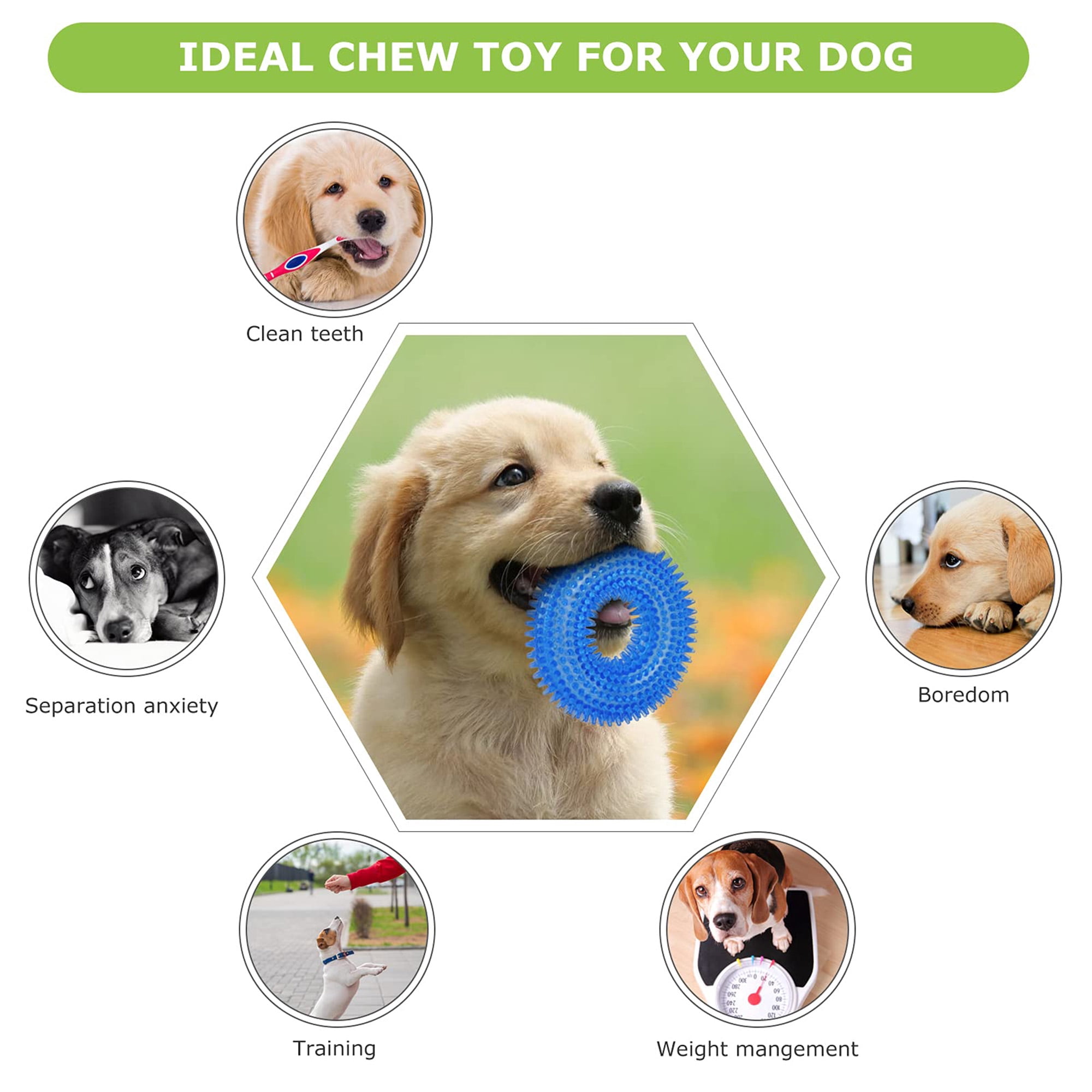 Puppy Teething Toys for Small & Medium Dogs, 3 Pack Soft Chew Toys for Teeth Cleaning, Oral Health, Boredom Relief, Indoor Outdoor Play, Blue