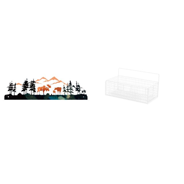 Escultura De Ciervo Para Colgar En La Pared, Ideal Para Cercas De Jardín, Porches Interiores Y Exteriores, Con Estantes Flotantes, Organizador De Metal Para Baño, Cesta De Alambre Para