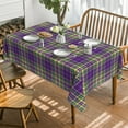 thumbnail image 2 of Mardi Gras Tablecloth 60×84 Inch Rectangular, Buffalo Plaid Green Yellow Purple New Orleans Brazil Carnival Washable Seasonal Table Cover for Party Picnic Dinner Decor, 2 of 6