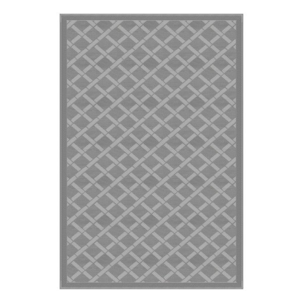 Lippert Components Patio Mat 2021028010 12 Foot Length x 8 Foot Width; Gray; Polypropylene; Reversible Fabric; UV/Mold/Mildew Resistant; Without Grommets/Stakes