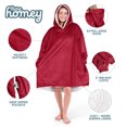 thumbnail image 4 of Bare Homey Plush Sherpa Wearable Blanket - Fluffy & Soft - Lightweight - Adult, Red, 4 of 9