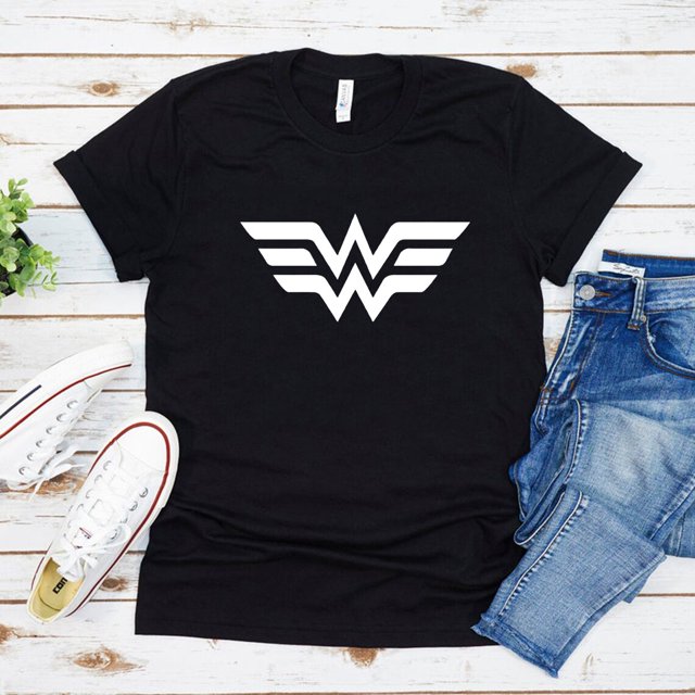 Wonder Female T-shirt Women Warrior T Shirts Superhero Tee Women Power Shirts Mothers Day Gift Harajuku Casual Tees TopsXL Gao Jinjia LED