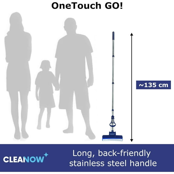 OneTouch GO! Floor Cleaner - -Wringing Sponge Mop for All Smooth Floors