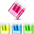 thumbnail image 1 of Pencil Sharpener, 4 Pack Pencil Sharpener with Plastic Container, 2 Hole Manual Colored Pencil Sharpener, Portable Kids Pencil Sharpener for Students, 1 of 5