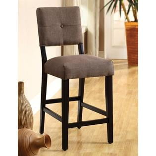 Backside Chairs (Bayside II Contemporary Style Counter Height Chairs Set of 2 in Padded Upholstered Seat and Espresso)