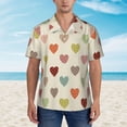 thumbnail image 4 of Daiia Heart Polka Dot Hawaiian Shirt for Men Gentle Cotton Regular Short Sleeve Casual-Large, 4 of 9