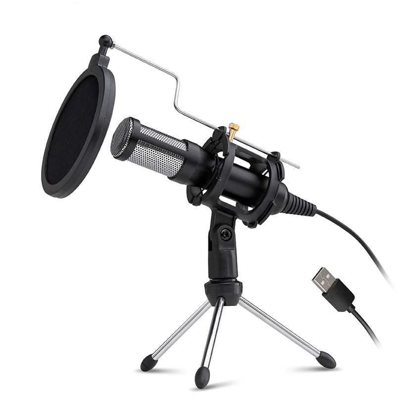 Karaoke Youtuber Drelan V-1 Professional USB Streaming Podcast PC Microphone with AK-35 Suspension Scissor Arm Stand Shock Mount Discord Foam Cover Gaming Recording Pop Filter for Skype
