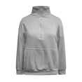 thumbnail image 4 of Womens Half Zip Pullover, Yigetop Women Sweatshirt Casual Long Sleeve Half Zip Pullover Lightweight Casual Loose Fashion Sweatshirts Womens Oversized Sweatshirt Grey S, 4 of 9