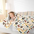 thumbnail image 5 of Manfei Cute Dog Full Size Bedding Sets, Graffiti Paw Print Full Size Bed in a Bag, Cream, Gray Reversible, 7-Piece, 5 of 6
