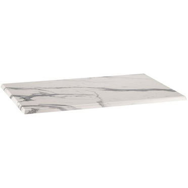 30" x 48" White Marble, Indoor/Outdoor All-Season EnduroTop Table Top
