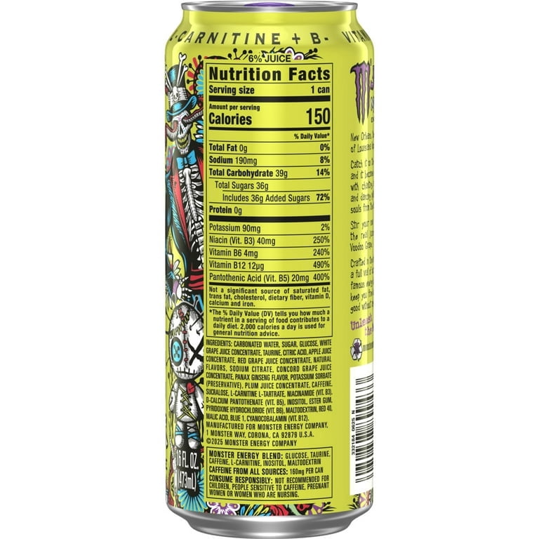Monster Energy Juice Voodoo Grape, 16 Oz Can -24-Pack