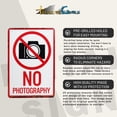 thumbnail image 3 of Warning No Photography Metal 8x12 Sign Indoor Outdoor Business Notice Theater Wall Stage Door Decor, 3 of 7