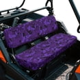 thumbnail image 2 of ZIATUBLES UTV Front Seat Covers 2-Piece Set, Compatible with Kawasaki Mule 3000 3010 3020, Wear-Resistant Polyester Replacement Protector, Deep Violet Camo Print UTV Seat Decor Acccessory Part, 2 of 8