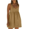 thumbnail image 2 of Sentmoon Robes pour Femmes Été Coupe Ample Sans Manches Col Rond 2026 Robe de Plage Couleur Unie avec Poches Bretelles Spaghetti Robe Fluide Mode pour Voyage et Vacances Kaki m, 2 of 8