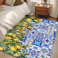 thumbnail image 4 of Lemons Area Rugs 4x6 ft National Style Summer Lemon Blue Floral Texture Washable Rug Non Slip Indoor Carpet Absorbent Floor Mat for Living Room Bedroom Dining Room, 4 of 9