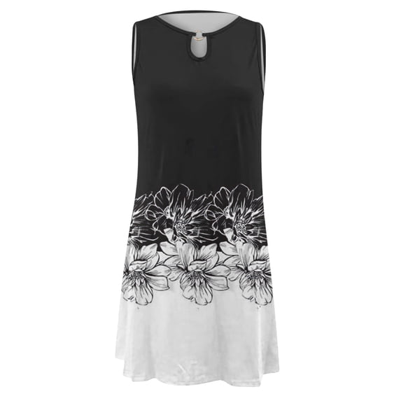 Vedolay Womens Dresses Casual Women's Midi Summer Dresses Casual V Neck Swiss Dot Ruffle Sleeveless A Line Beach Sun Dress,White XL