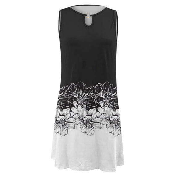 Vedolay Summer Dress Women's Summer Casual Floral Printed Bohemian Spaghetti Strap Floral Long Maxi Dress with Pockets,White S